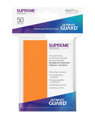 Протектори Ultimate Guard Supreme UX Sleeves - Standard Size - Оранжеви (50 бр.) - 3