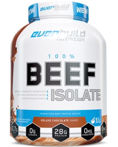 Ultra Premium 100% Beef Isolate, двоен шоколад, 1.81 kg, Everbuild - 1
