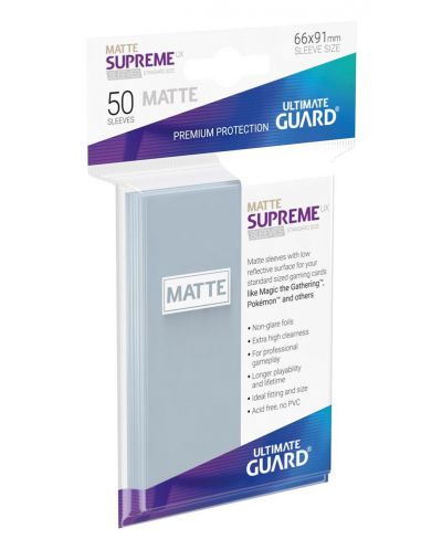 Протектори Ultimate Guard Supreme UX Sleeves - Standard Size - Прозрачно матови (50 бр.) - 1