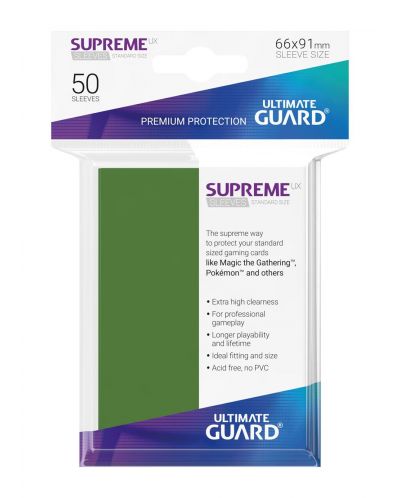 Протектори Ultimate Guard Supreme UX Sleeves - Standard Size - Зелени (50 бр.) - 3