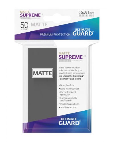 Протектори Ultimate Guard Supreme UX Sleeves - Standard Size - Тъмно сив мат (50 бр.) - 2