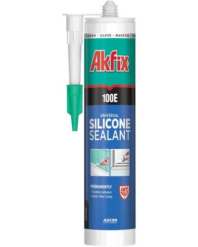 Универсален силикон Akfix - 100E, 280 ml, сив - 1