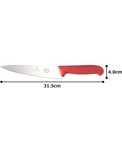 Универсален кухненски нож Victorinox - Fibrox, 19 cm, червен - 4