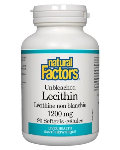 Unbleached Lecithin, 1200 mg, 90 капсули, Natural Factors - 1