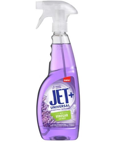 Универсален почистващ препарат Sano - Jet Plus Vinegar Lavender, 750 ml - 1