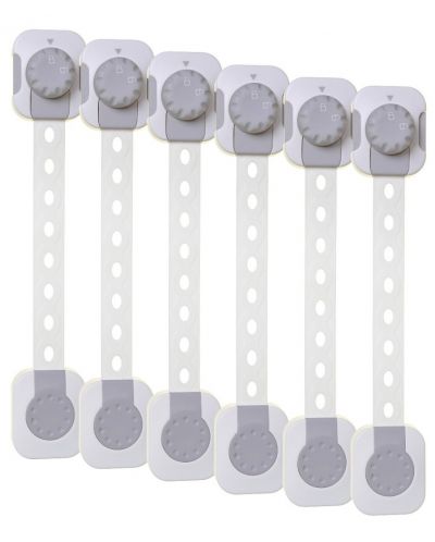 Универсален механизъм за заключване Dreambaby - 6 броя, бял/сив - 1