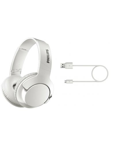Безжични слушалки Philips - SHB3175WT, бели - 3