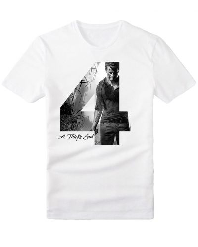 Тениска Uncharted 4 А: Thiefs End - Chest print, бяла, размер L