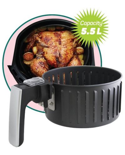 Уред за здравословно готвене Elekom - 20155, Air Fryer, 1700W, 5.5 l, черен - 5