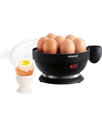 Уред за варене на яйца Sencor - SEG 710BP, 7 яйца, прозрачен/черен - 2