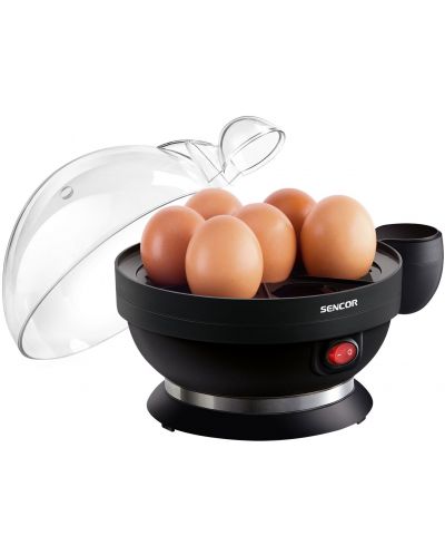 Уред за варене на яйца Sencor - SEG 710BP, 7 яйца, прозрачен/черен - 3