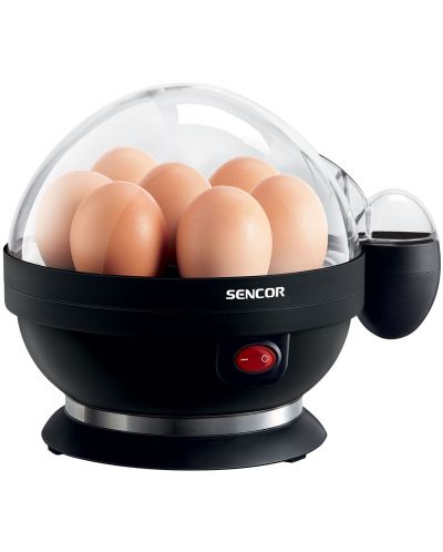 Уред за варене на яйца Sencor - SEG 710BP, 7 яйца, прозрачен/черен - 1