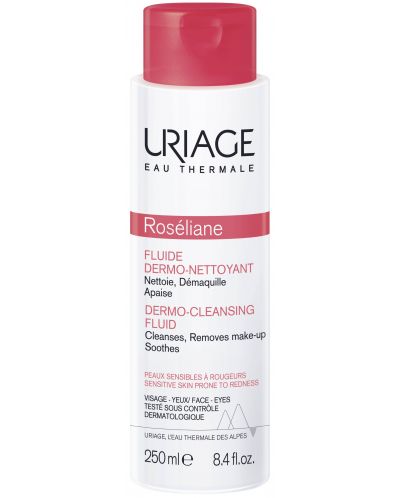 Uriage Roseliane Почистващ флуид за чувствителна кожа, 250 ml - 1