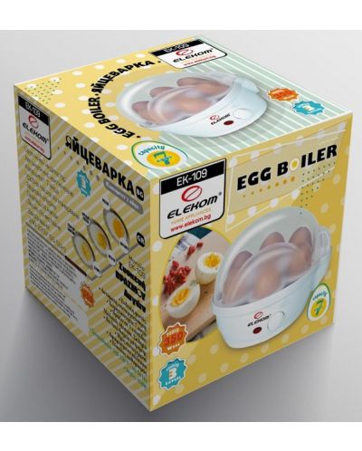 Уред за варене на яйца Elekom - ЕК-109, 350W, 7 яйца, бял - 2