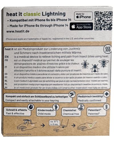 Уред за след ухапване от насекоми Heat it - iPhone, Lightning, син - 6