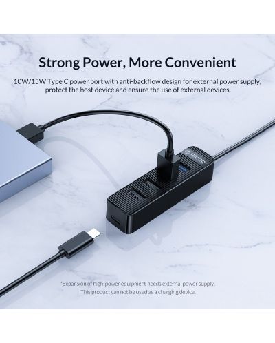 USB хъб Orico - TWU32-4A, 4 порта, USB-A, черен - 8