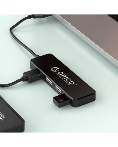 USB хъб Orico - FL01-BK, 4 порта, USB2.0, черен - 4
