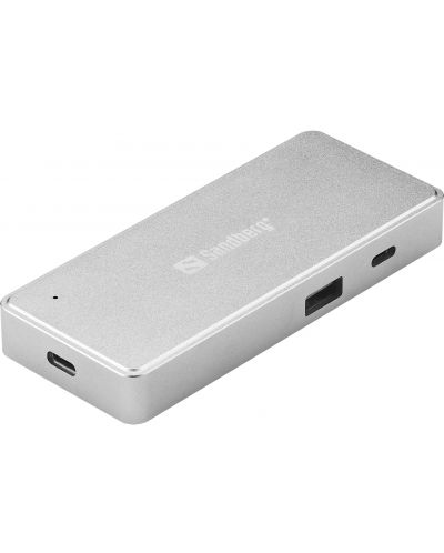 USB хъб Sandberg - USB-C+A CFast+SD Card Reader, сребрист - 2