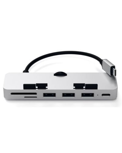 USB хъб Satechi - Aluminum Clamp Pro, 6 порта, USB-C, сребрист - 1
