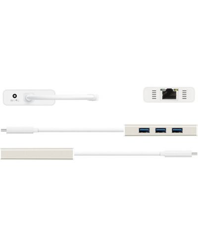 USB хъб j5create - JCH471, 3 порта, Gigabit Ethernet, USB-C, сребрист - 3