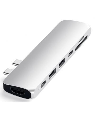 USB хъб Satechi - Aluminium Pro, 6 порта, USB-C, MacBook Pro, сребрист - 2
