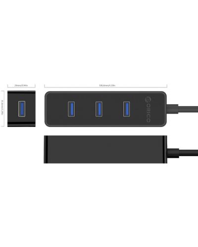 USB хъб Orico - W5PH4-U3, 4 порта, USB-A, черен - 5