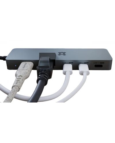 USB хъб XtremeMac - Max Pro, 5 порта, USB-C, сив - 2