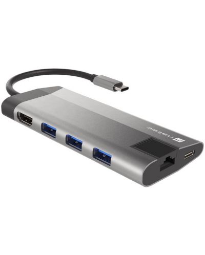 USB хъб Natec - Fowler Plus , 8 порта, USB-C, сив - 2