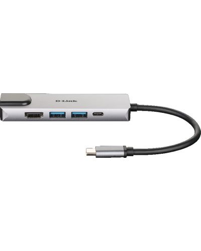 USB Хъб D-Link - DUB-M520, 5-в-1, USB-C, сив - 1