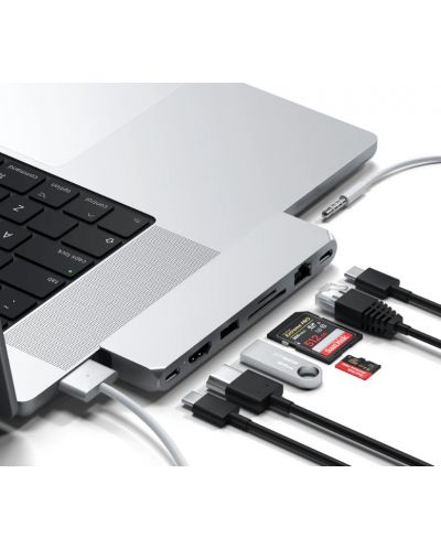 USB хъб Satechi - Pro Hub Max, 8 порта, USB-C, сребрист - 4