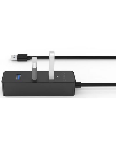USB хъб Orico - W5PH4-U3, 4 порта, USB-A, черен - 2