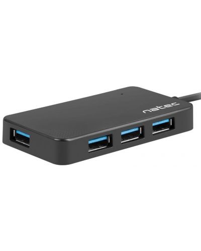 USB хъб Natec - Silkworm, 4 порта, USB-C, черен - 1