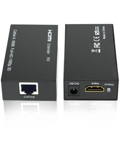Усилвател ESTILIO - HDEX007M1, HDMI/UTPcat6/7, 600m, черен - 1