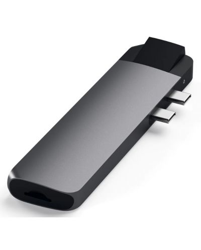 USB хъб Satechi - Aluminium Pro, 6 порта, USB-C, сив - 3
