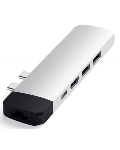 USB хъб Satechi - Aluminium Pro, 6 порта, USB-C, сребрист - 2