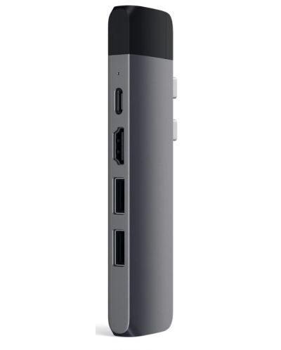 USB хъб Satechi - Aluminium Pro, 6 порта, USB-C, сив - 1