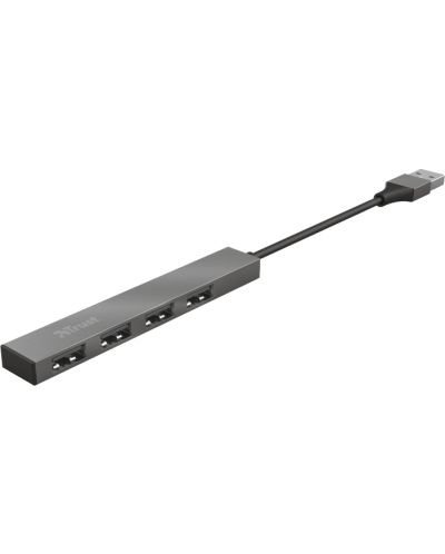 USB хъб Trust - Halyx Mini, 4-порта, USB-A, сив - 4