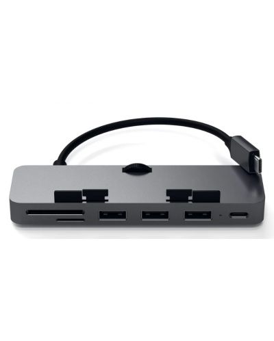 USB хъб Satechi - Aluminum Clamp Pro, 6 порта, USB-C, сив - 1