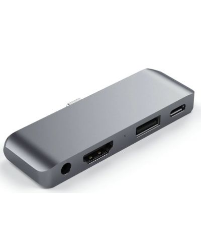 USB хъб Satechi - Aluminium Mobile Pro, 4 порта, USB-C, сив - 1