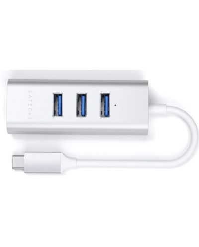 USB хъб Satechi - Aluminium, 4 порта, USB-C, сребрист - 5
