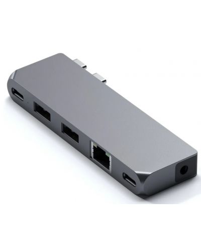 USB хъб Satechi - Aluminium Pro Hub Mini, 6 порта, USB-C, сив - 1