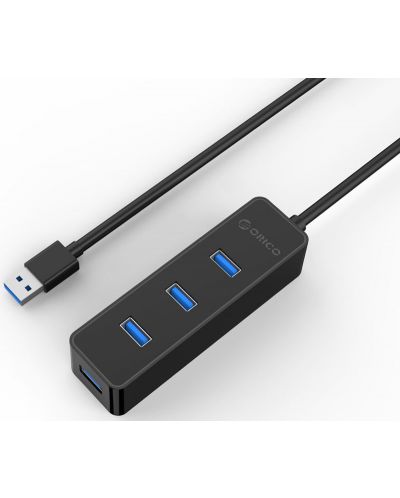 USB хъб Orico - W5PH4-U3, 4 порта, USB-A, черен - 1
