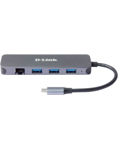 USB хъб D-Link - DUB-2334, 5 в 1, USB-C, сив - 2