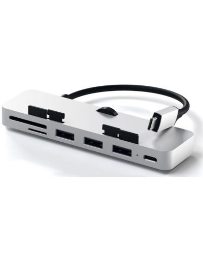 USB хъб Satechi - Aluminum Clamp Pro, 6 порта, USB-C, сребрист - 2