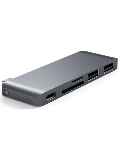 USB хъб Satechi - Aluminium Passthrough, 5 порта, USB-C, сив - 3