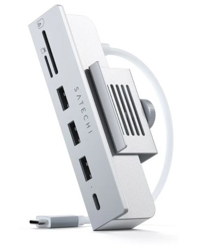 USB хъб Satechi - Clamp Hub, 6 порта, USB-C, iMac 24" 2021, сребрист - 1