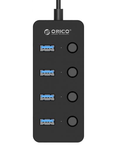 USB хъб Orico - W9PH4-U3-V1-BK-PRO, 4 порта, USB-А, черен - 2