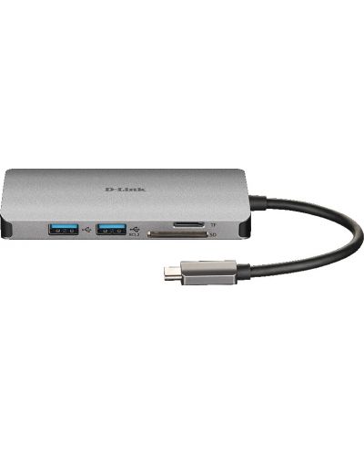 USB хъб D-Link - DUB-M610, 6-в-1, USB-C, сив - 2