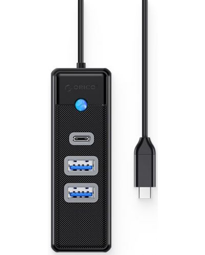  USB хъб Orico - PWC2U-C3-015-BK, 3 порта, USB3.0/C, черен - 1