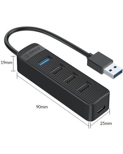 USB хъб Orico - TWU32-4A, 4 порта, USB-A, черен - 4